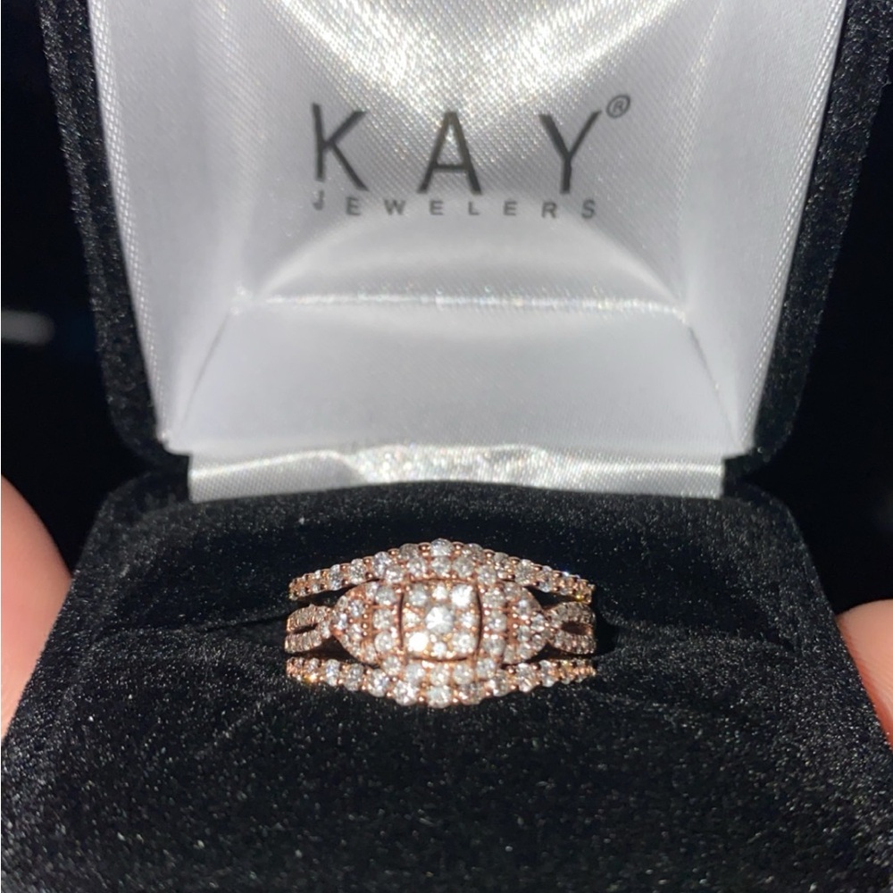 FINAL PRICE-Rose Gold Wedding Engagement Ring